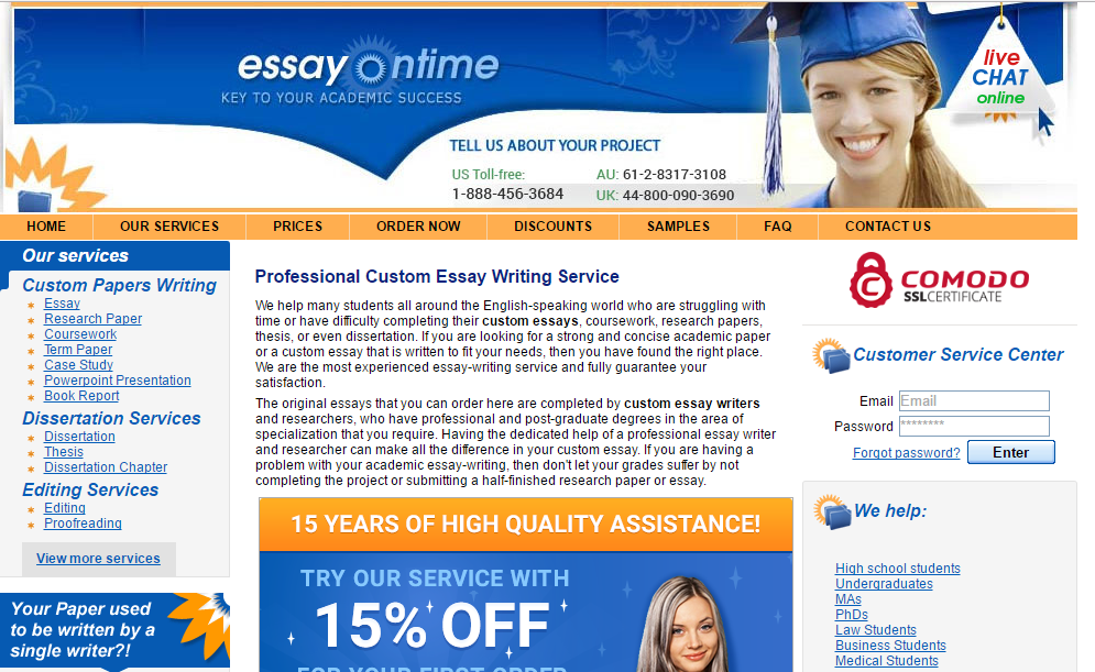 Reviews about EssayOnTime.com - Custom Essay Papers Writing Service